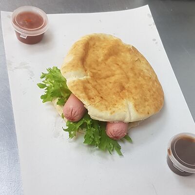 Хот-дог в пите в Шаверма 24 RUS KEBAB по цене 389 ₽