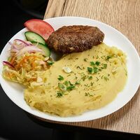 Котлета говяжья с гарниром в До-ма