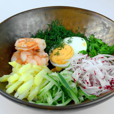 Окрошка с креветками в Мушу по цене 415