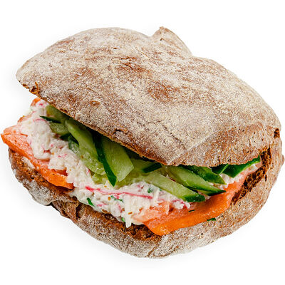 Сэндвич с копченным лососем и сурими в Кофеин по цене 350