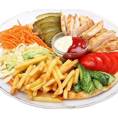 Шаурма на тарелке куриная в Шаурма En Sulu по цене 450 ₽