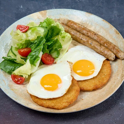 Драники с колбасками по-деревенски в Пицца Темпо по цене 21 р.