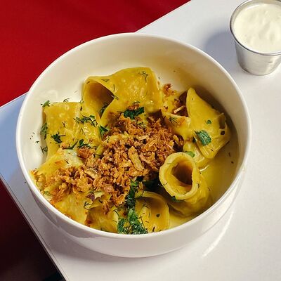 Вареники с картошкой и беконом в Буффет по цене 12 р.