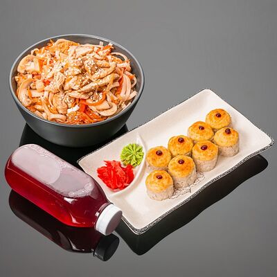 Комбо №1 и Морс из черной смородины собственного приготовления в Sushi & Wok time по цене 749 ₽