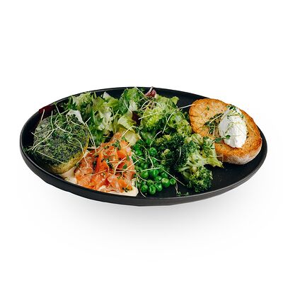 Зеленый завтрак с лососем в Семейный ресторан Пироги по цене 792 ₽