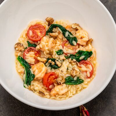 Паста Орзо с креветками в Мой кофе по цене 950 ₽