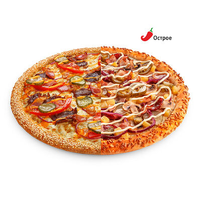 Половинки Чизбургер_36 и Деревенская_36 в ПЕППЕРС ПИЦЦА по цене 1315 ₽