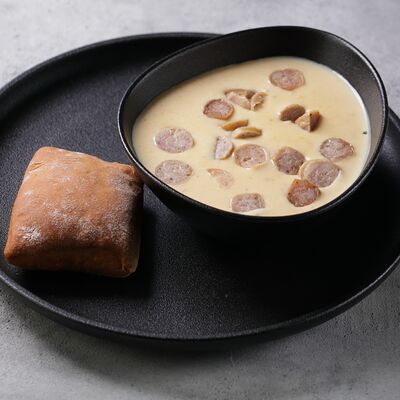 Суп Сырный дым с колбасками в Сварня по цене 450 ₽