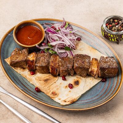 Шашлык из говяжьей печенив Хинкальная Легенда по цене 920 ₽