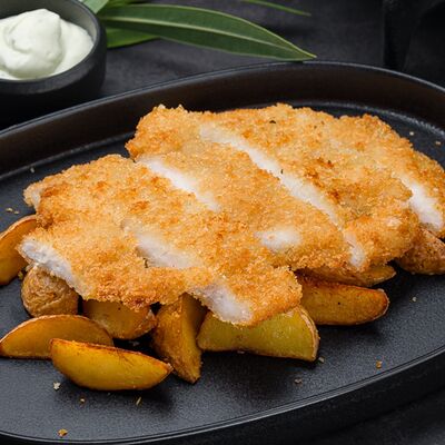 Куриный шницель с дольками в Рыба закусывала по цене 469 ₽