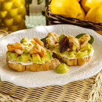 Брускетта с тигровыми креветками в Dodici Italy
