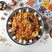 Килограмм праздничного плова и манты с говядиной в Plov Eat