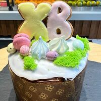 Кулич иерусалимский с изюмом, вяленой клюквой и цукатами большой в Тесто на место