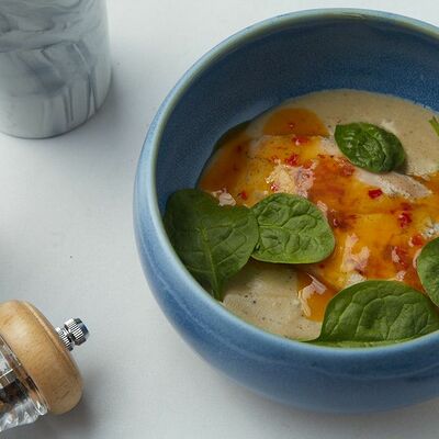 Курица с кремом картофель-баклажан в Блеск по цене 330