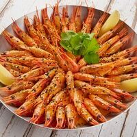 Жареные магаданские креветки в соусе том ямв Mr. Crabs