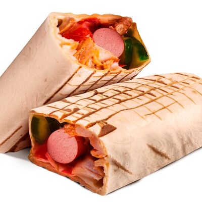 Шаурма-дог с большой охотничьей колбаской в Дёнер Кебаб по цене 420 ₽