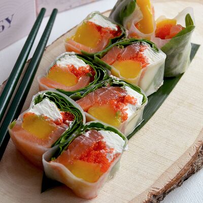 Ролл без риса с лососем и манго в Держи рыбу по цене 450