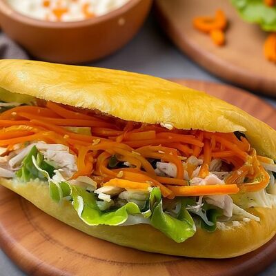 Питта с курицей и с овощами в Дом Хлеба кафе-пекарня по цене 220 ₽