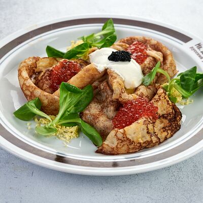 Блины с красной икрой в Ив.Дурдинъ по цене 520