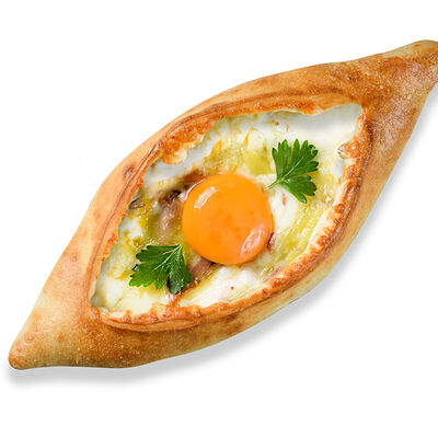 Хачапури по-аджарски с курицей и картофелем в Место Про Тесто по цене 465 ₽