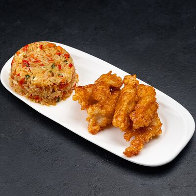 Ланч Курочка в кисло-сладком соусе с гарниром на выбор в Pi Am Перчик по цене 1095 ₽