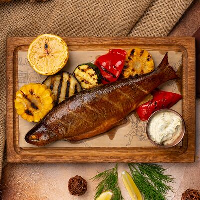 Форель радужная с овощами в Усадьба Банная по цене 1200 ₽