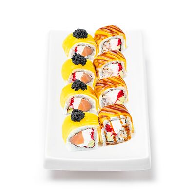 Ролл Такуан с угрем и лососем в Марлин по цене 970 ₽