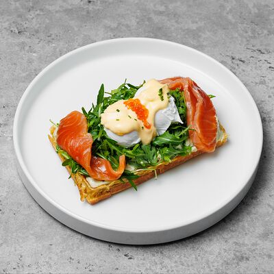 Несладкая вафля с авокадо и руколой в Марусовка по цене 890 ₽