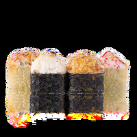 Ассорти запеченных роллов c мидиями, угрём и снежным крабом в Питькофе Джаз