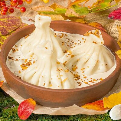 Хинкали с цыпленком в сливочно-грибном соусе в Мушмула по цене 399