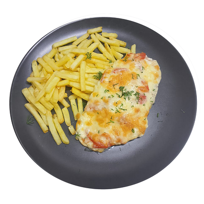 Мясо, запеченное с картофелем фри в Академия по цене 635 ₽