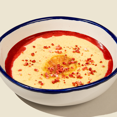 Гурьевская каша с карамелью и клубничным пюре New в Сеть пиццерий Сицилия по цене 557