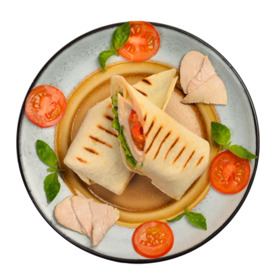 Ролл Цезарь в пшеничной лепешке в Азбука Вкуса Экспресс Меню по цене 274 ₽