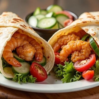 Шаурма с креветками в Rolls & burgers по цене 450 ₽