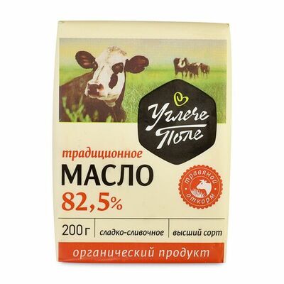 Масло сладкосливочное органическое 82,5%, Углече Поле, Ярославская область, Бзмж в Азбука Вкуса Экспресс Меню по цене 350 ₽
