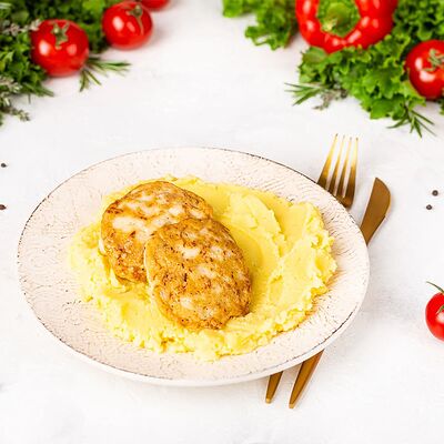 Медальоны из курицы с картофельным пюре в У Палыча. С пылу, с жару! по цене 355 ₽