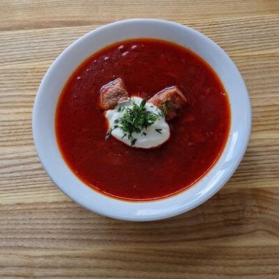 Борщ с телятиной в Золотая вилка по цене 340 ₽