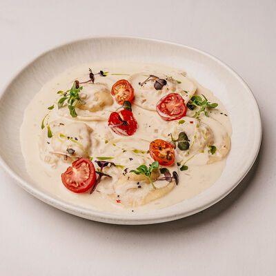 Равиоли с крабом в соусе биск в Клёво по цене 1950 ₽