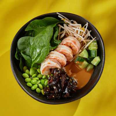 Боул с креветками и медово-кунжутным соусом в ASIATIQ Ramen-Bar по цене 820 ₽