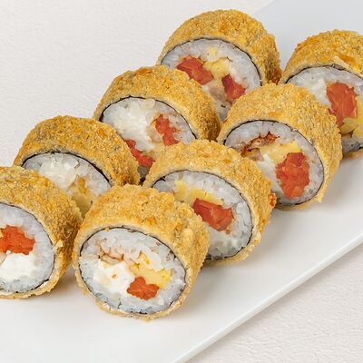 Ролл темпура с лососем и угрем в Суши Wok по цене 649 ₽