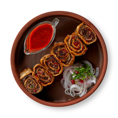 Кебаб из говядины в лаваше в Старик Хинкалыч по цене 510 ₽