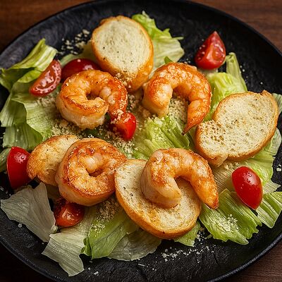 Салат Цезарь с креветками в CAFE BAZAR по цене 750 ₽