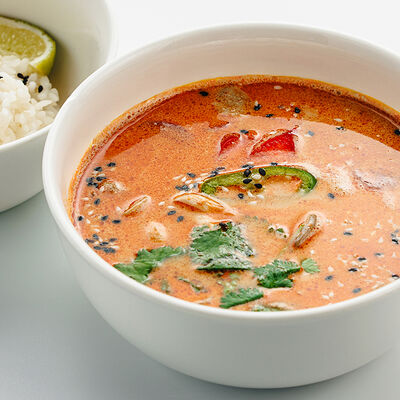 Суп Том ям с морепродуктами в Причал по цене 720 ₽