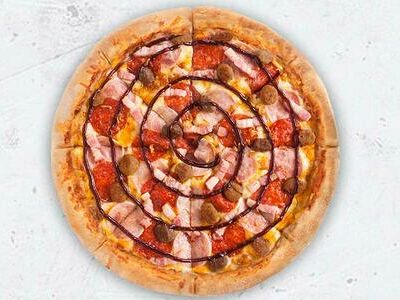 Супер Мясная Барбекю Пицца 23 см традиционное тесто в Pizza HeartPizza Hut по цене 499