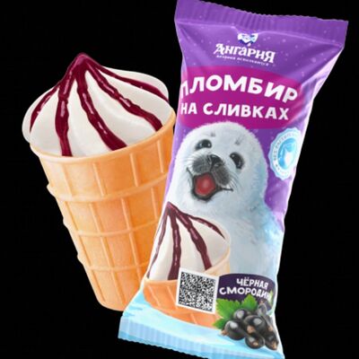 Пломбир на сливках с джемом Черная смородина в Планета мороженого по цене 123 ₽